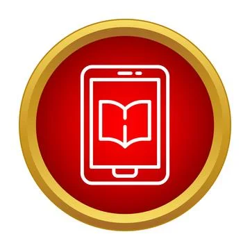 Online education learning e book application icon Stock Illustration