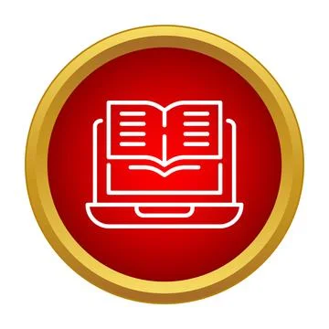 Online education learning icon on red button Stock Illustration