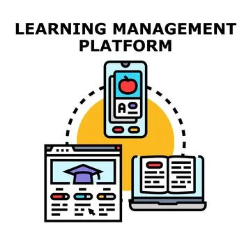 Online education learning management platform concept vector Illustrazione stock
