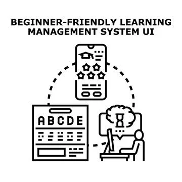 Online education learning management system development Illustrazione stock