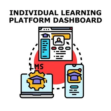 Online education learning management system dashboard concept Stock Illustration