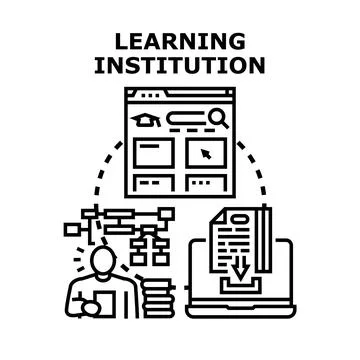 Online education learning platform and institution concept Stock Illustration