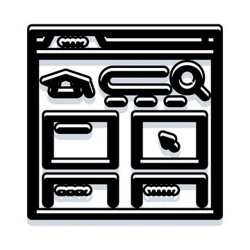 Online education learning platform browser interface icon concept Illustrazione stock