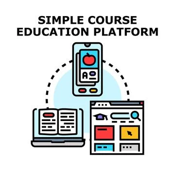 Online education learning platform for digital courses Illustrazione stock