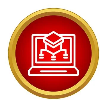 Online education learning platform with a graduation cap 스톡 일러스트