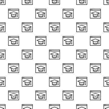 Online education learning platform seamless pattern background Stock Illustration