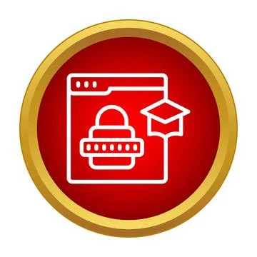Online education learning platform with secure academic protection Stock Illustration
