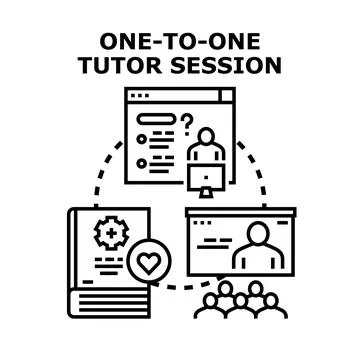 Online education learning platform tutoring lesson concept Stock Illustration