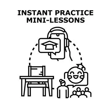 Online education learning practice mini lessons concept Stock Illustration