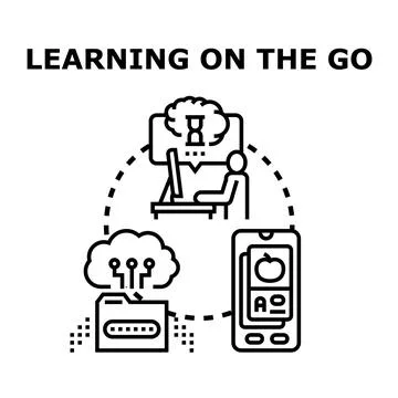 Online education learning process using digital platform concept Stock Illustration