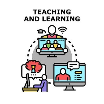 Online education learning process vector concept illustration Stock Illustration