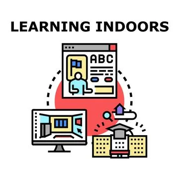 Online education learning remotely from a digital platform 库存插图