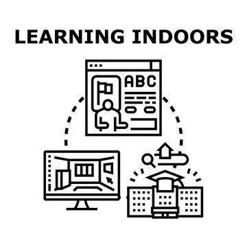 Online education learning remotely from a digital platform Stock Illustration
