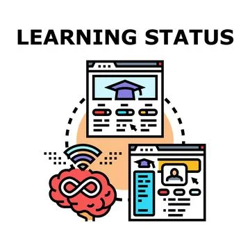 Online education learning status tracking progress concept 스톡 일러스트