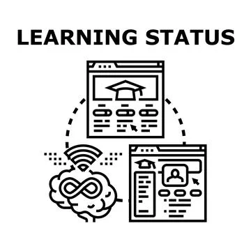 Online education learning status tracking progress concept Stock Illustration
