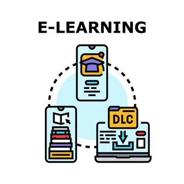 Online education learning system with digital content イラスト素材