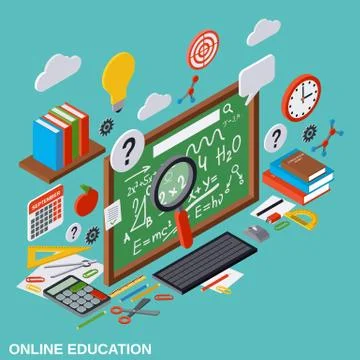 Online education, learning, teaching vector concept Stock Illustration