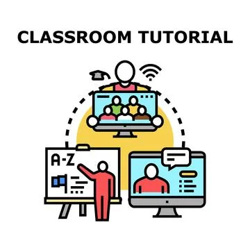 Online education learning tutorial concept teaching program Illustration