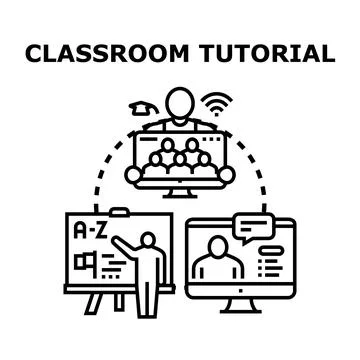 Online education learning tutorial concept teaching program 스톡 일러스트