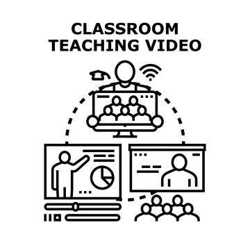 Online education learning virtual classroom students concept Stock Illustration