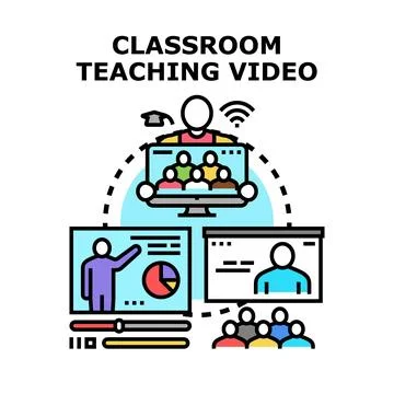 Online education learning virtual classroom students concept 스톡 일러스트