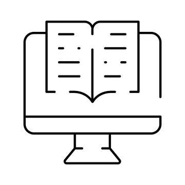Online education learning virtual knowledge digital library icon Stock Illustration