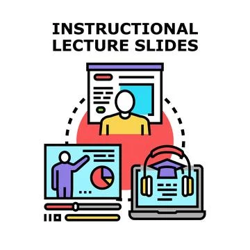 Online education lecture slides presenting learning content Stock Illustration