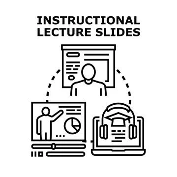 Online education lecture slides presenting learning content Illustrazione stock
