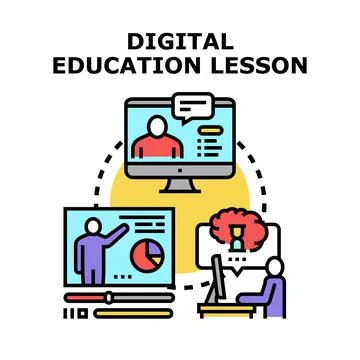 Online education lesson learning process for students イラスト素材