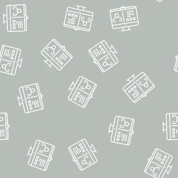 Online education line seamless pattern Stock Illustration