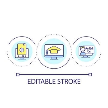 Online education loop concept icon Stockillustratie
