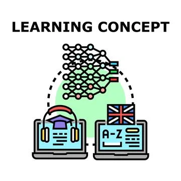 Online education modern learning concept with artificial intelligence 스톡 일러스트