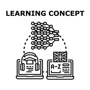 Online education modern learning concept with artificial intelligence 스톡 일러스트
