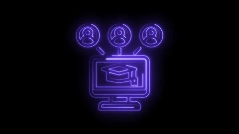 Online Education Network Connection Graduation Cap Computer Screen People Icons Stock Footage 333956184