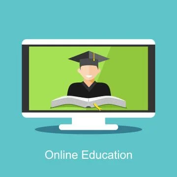 Online education or e-learning concept illustration. イラスト素材