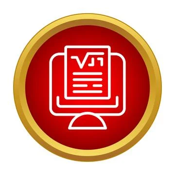 Online education or math lesson display icon Illustrazione stock