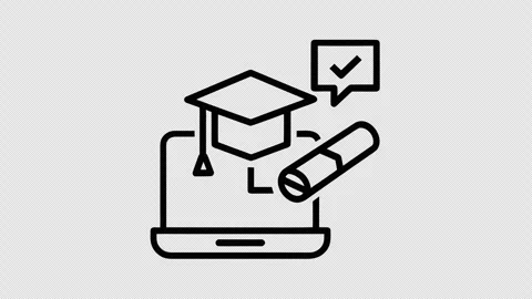 Online Education Path Reveal Line Animation Graduation Cap Transparent Stock Footage 337659801