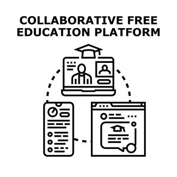 Online education platform concept creating digital e learning system Stock Illustration
