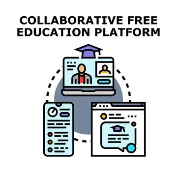 Online education platform concept creating digital e learning system Stock Illustration