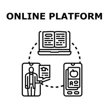 Online education platform connecting students and teachers Stock Illustration
