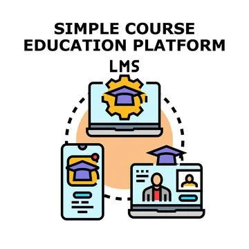 Online education platform learning management system concept Stock Illustration