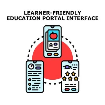 Online education platform providing access to learning resources Stock Illustration