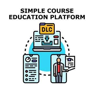 Online education platform providing digital learning content and remote cours 스톡 일러스트