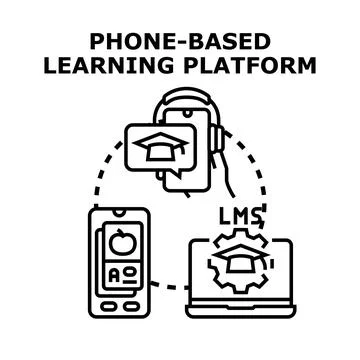 Online education platform providing mobile learning opportunities Illustrazione stock
