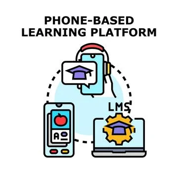 Online education platform providing mobile learning opportunities 스톡 일러스트