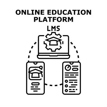 Online education platform system delivering remote learning Stock Illustration