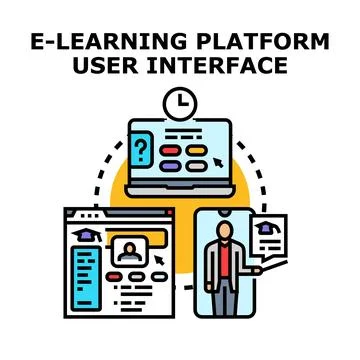 Online education platform user interface digital learning concept Stock Illustration