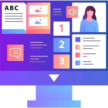 Online education platform vector web course icon Stock Illustration