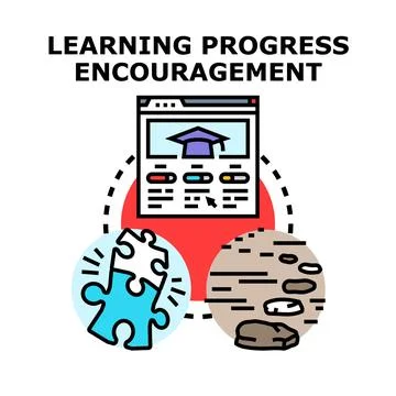 Online education progress encouragement for skill development Stock Illustration