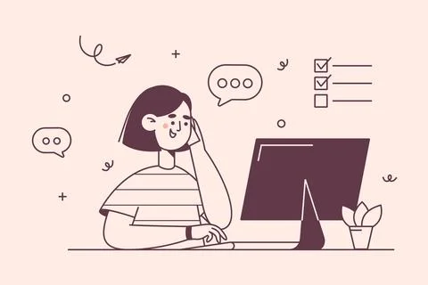 Online education remote class concept Stock Illustration
